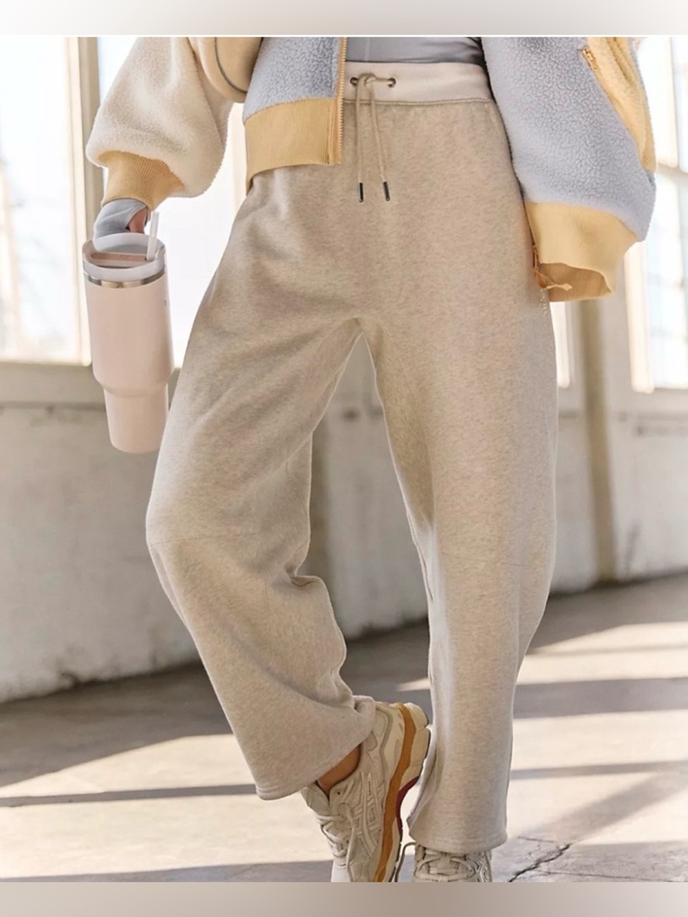 FREE PEOPLE FP MOVEMENT You Wish Pants Sweatpants Barrel Leg Joggers L lounge